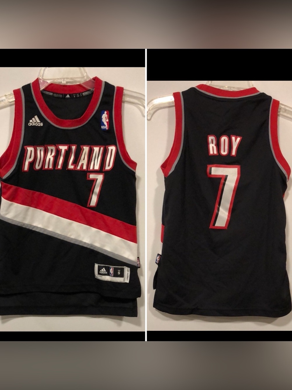 Adidas Portland Blazers Brandon Roy Jersey Black #7 NBA Basketball kids Small